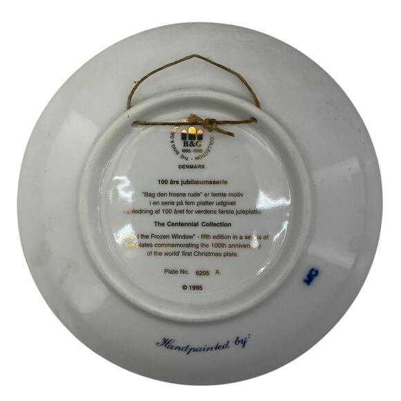 Bing & Grondahl Centennial Plate - 1995 Behind the Frozen Pane Plate No. 6205 6" - Picture 2 of 9